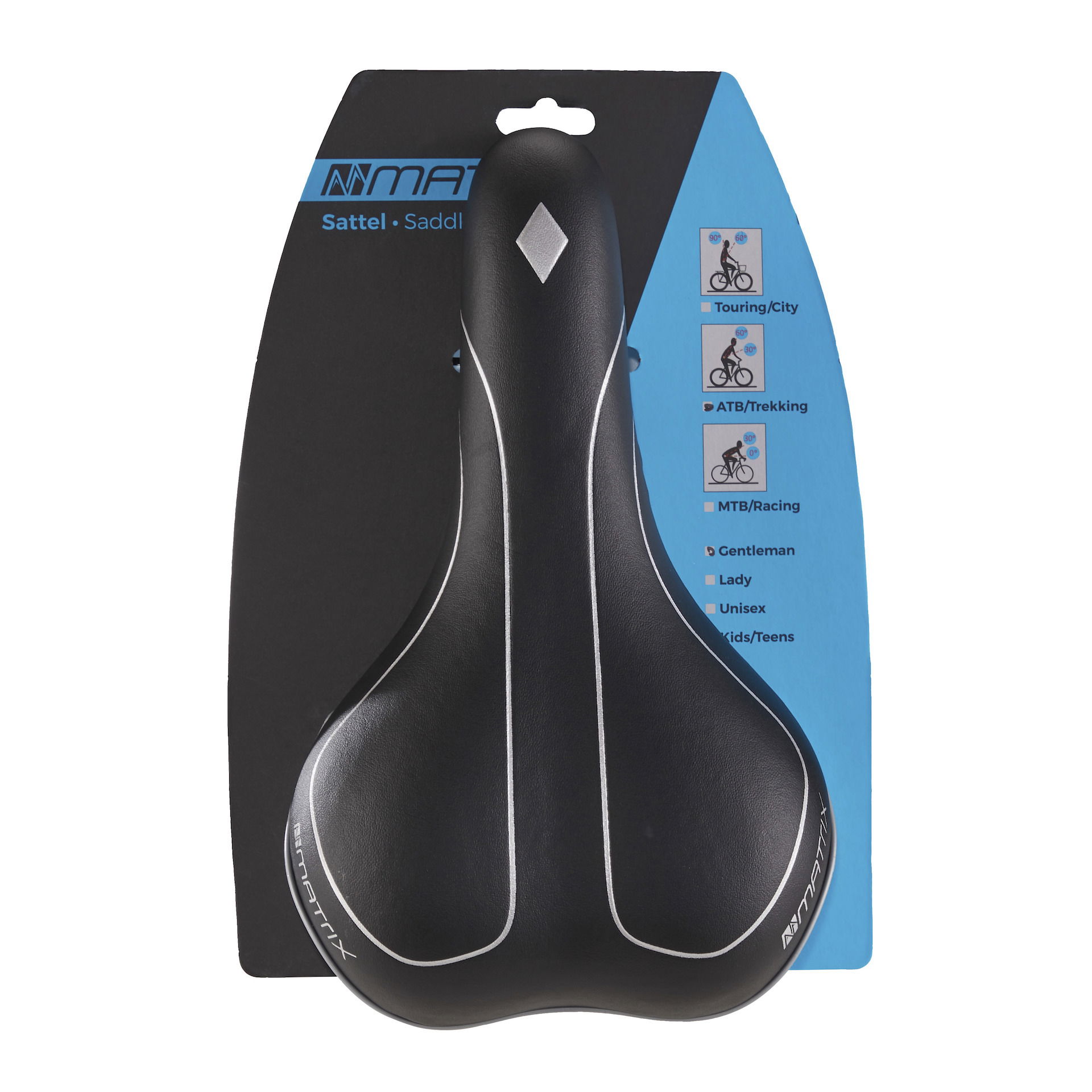 MATRIX Trekking Sattel S4 Herren Moderate Maße: 277 x 168 mm schwarz