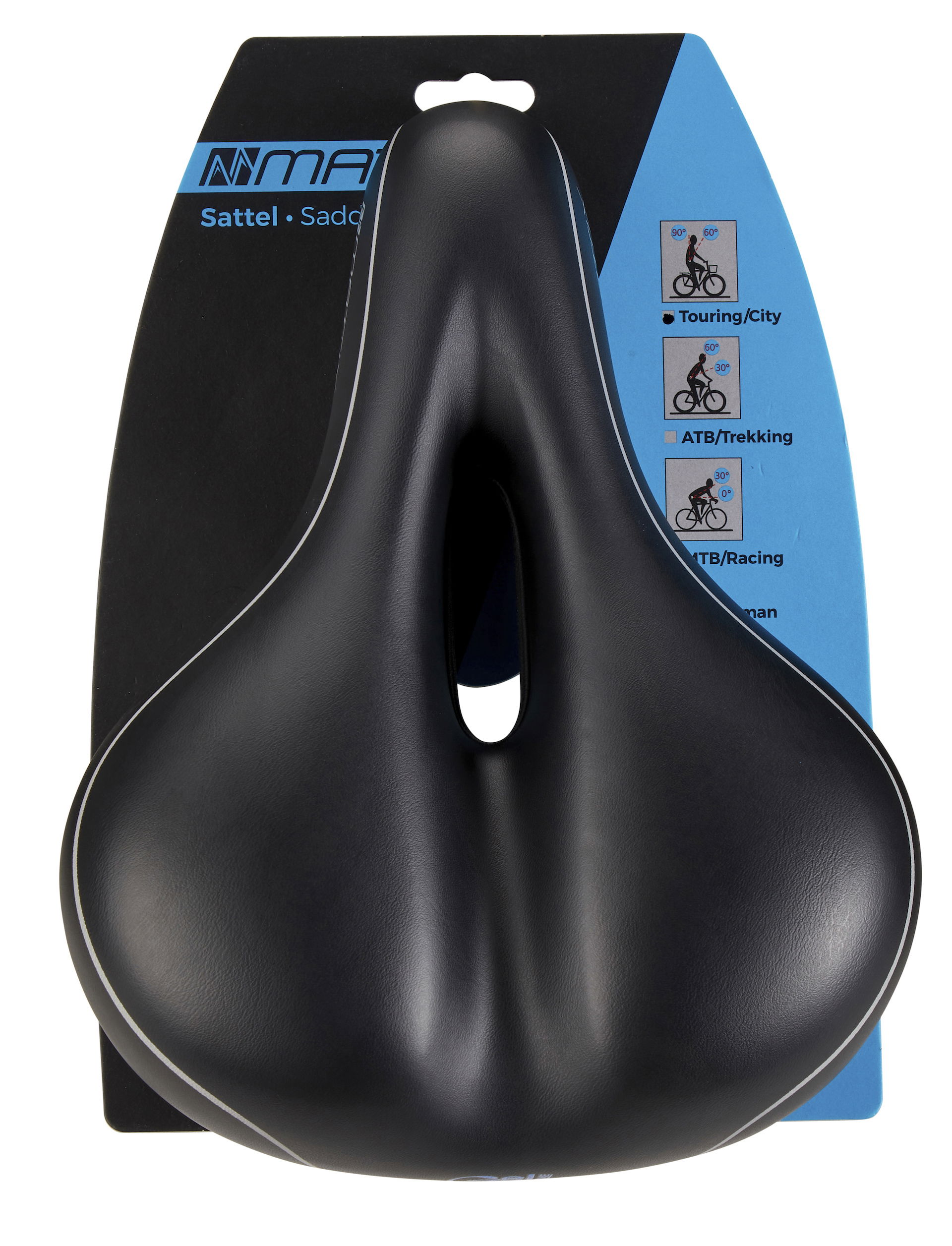 MATRIX City Sattel S7 Soft Gel Herren Relaxed Maße: 280 x 175 mm schwarz