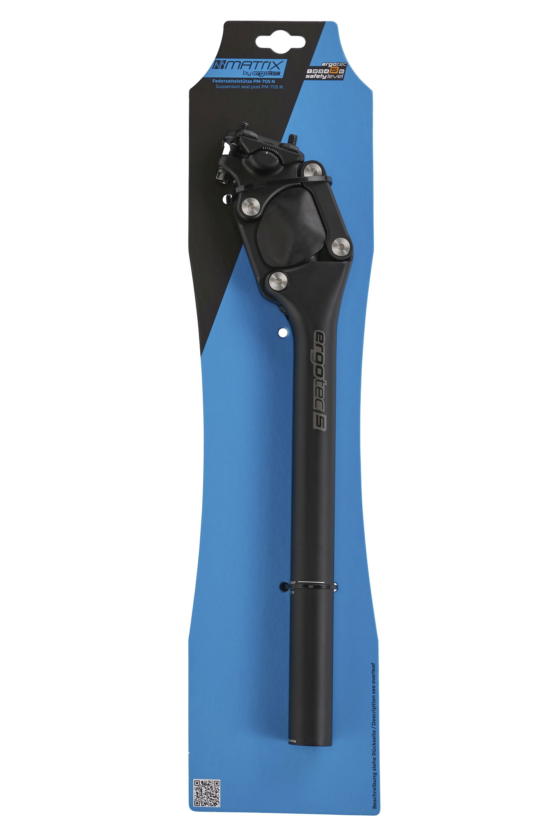 Ergotec Federsattelstütze Parallelogramm PL700 schwarz Durchmesser: 27,2 mm Max. Belastung: 90 kg