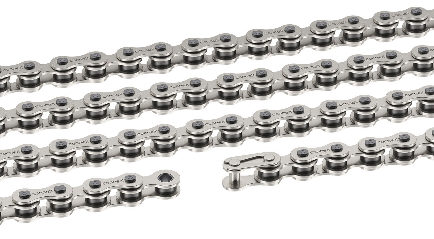 CONNEX E-Bike Kette 1E8 Kompatibilität: Nabenschaltung silber 124 Glieder