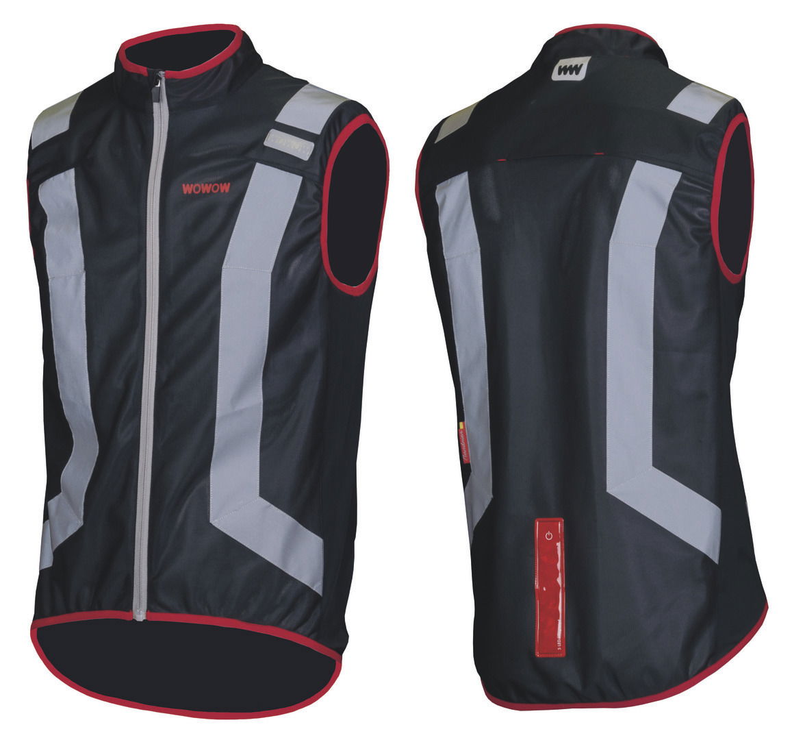 WOWOW Reflexweste Flandrian mit roten LED's schwarz L schwarz,L