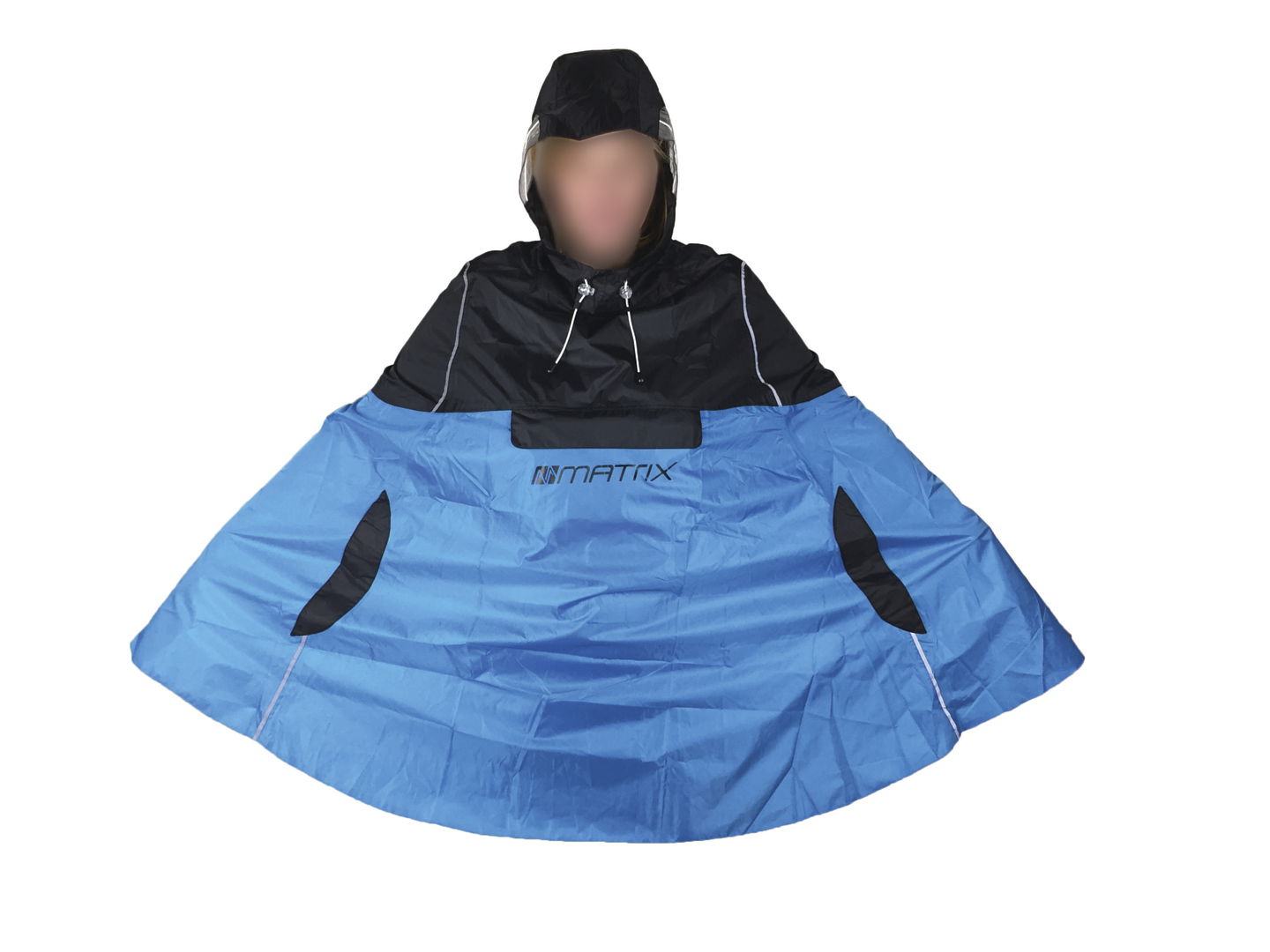 MATRIX Regencape Größe: M blau / schwarz