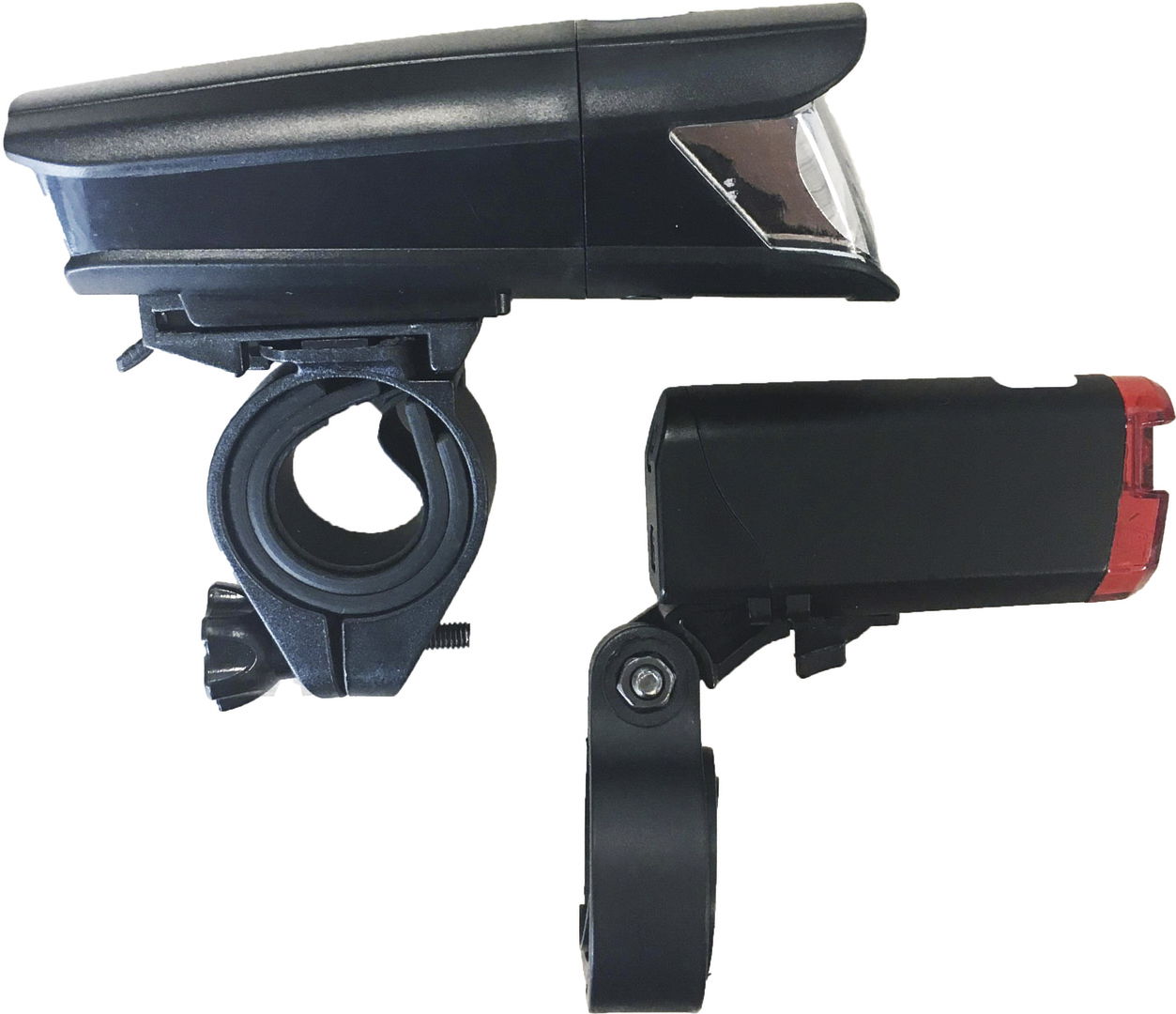 MATRIX LED Batterieleuchten Set 40 LUX BLS 28 inkl. Alkaline Batterie 2x AA und 2x AAA Befestigung: Lenker / Sattelstütze schwarz