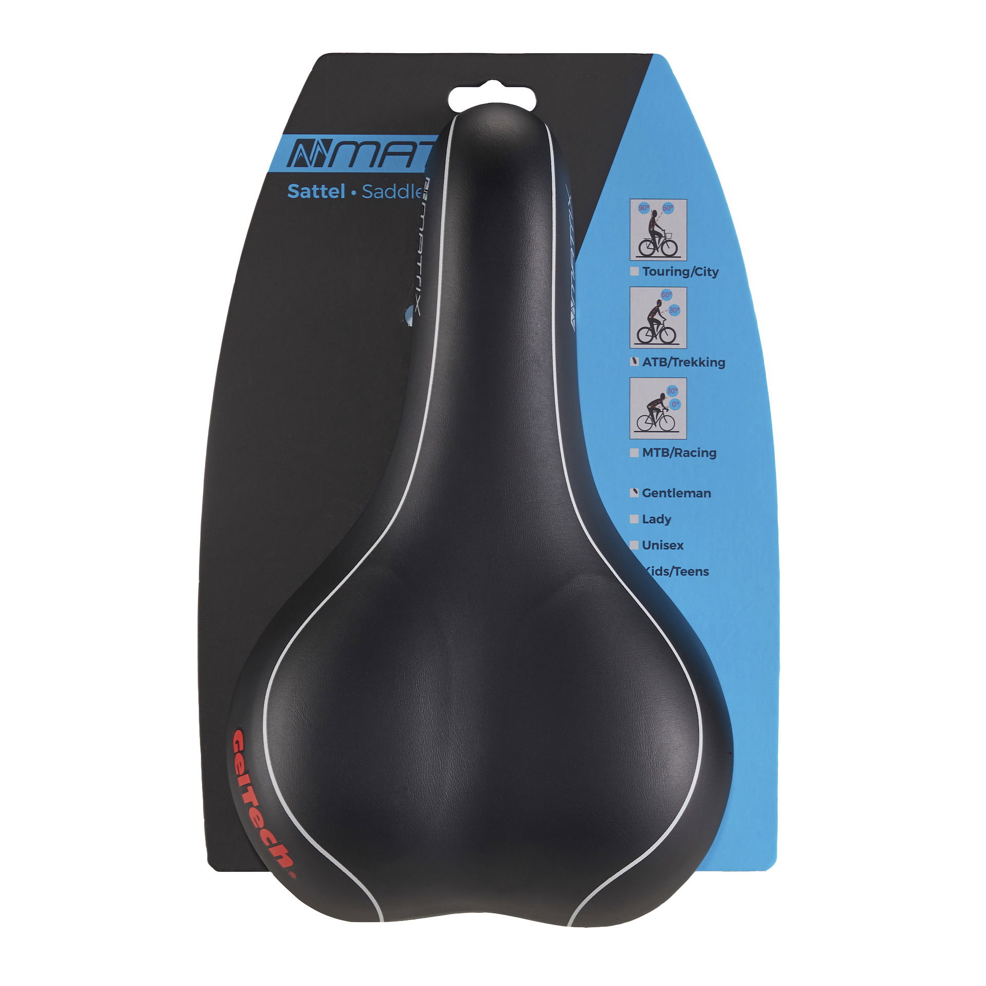 MATRIX Trekking Sattel S23 Soft Gel Herren Moderate Maße: 280 x 170 mm schwarz