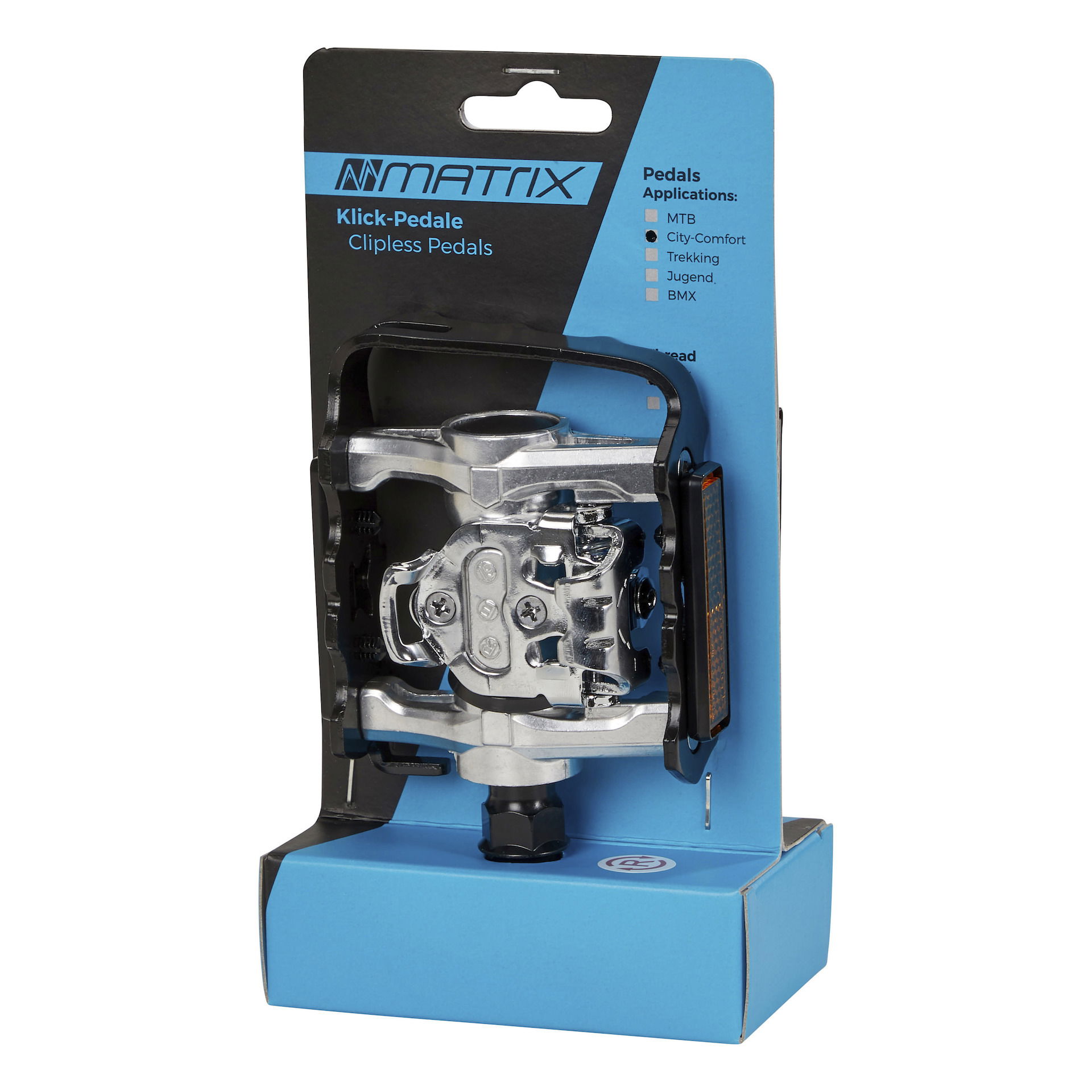 MATRIX Clickpedal Multi Gewinde: 9/16 Zoll kugelgelagert schwarz / silber