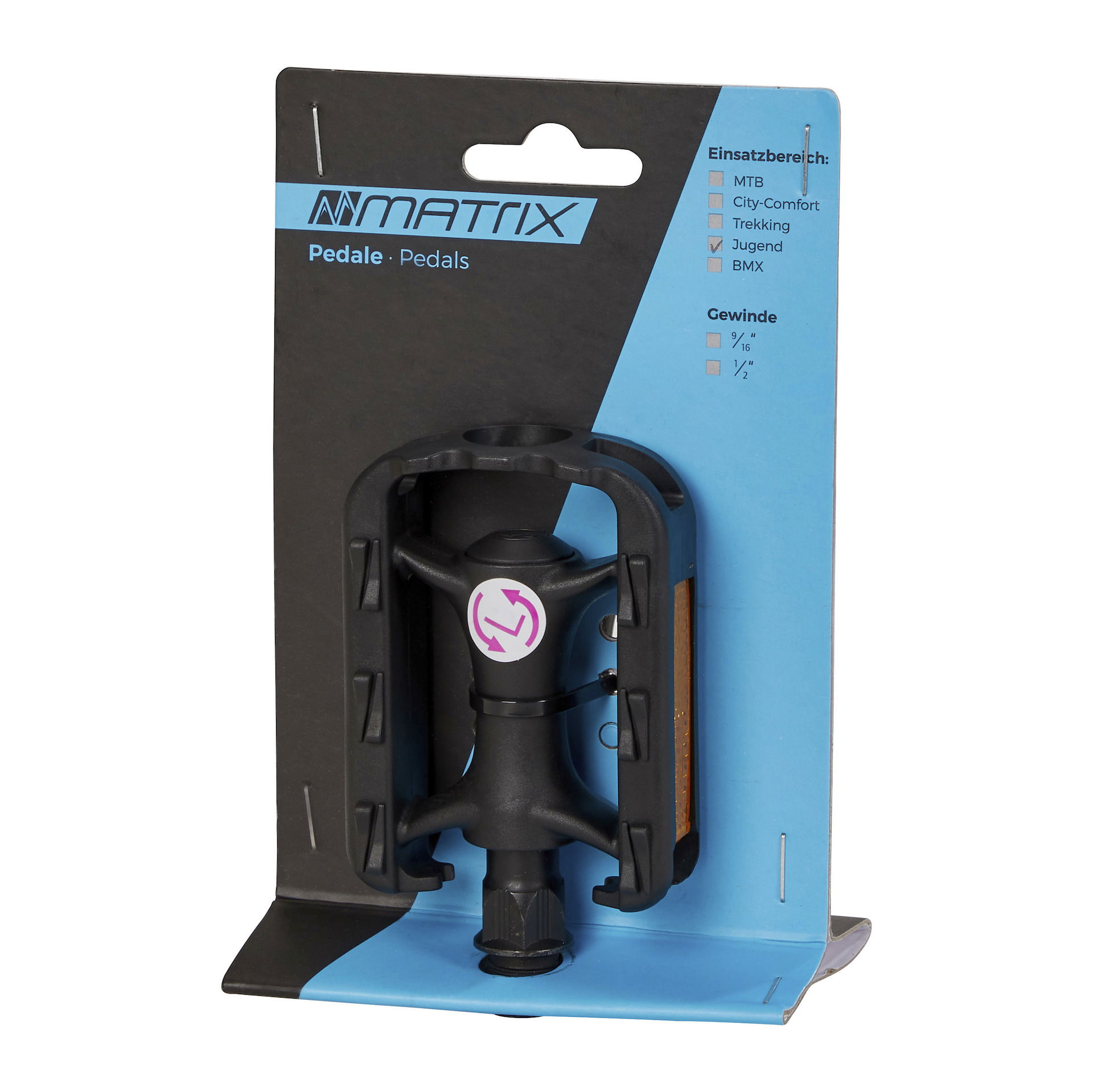 MATRIX Kinder Pedal PE3 Gewinde: 9/16 Zoll schwarz