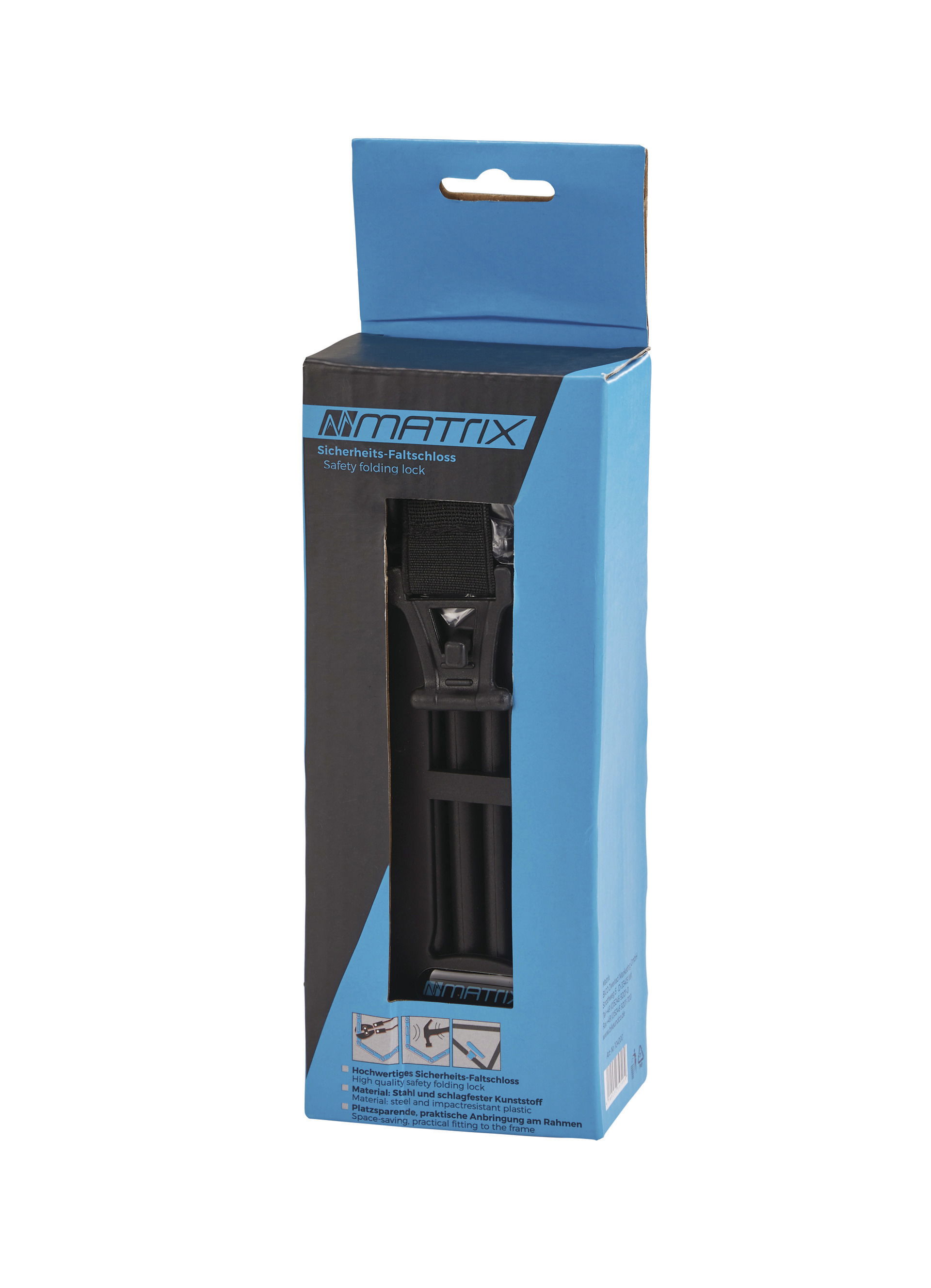 MATRIX Faltschloss FAS 850 schwarz Länge: 850 mm Durchmesser: 5 mm