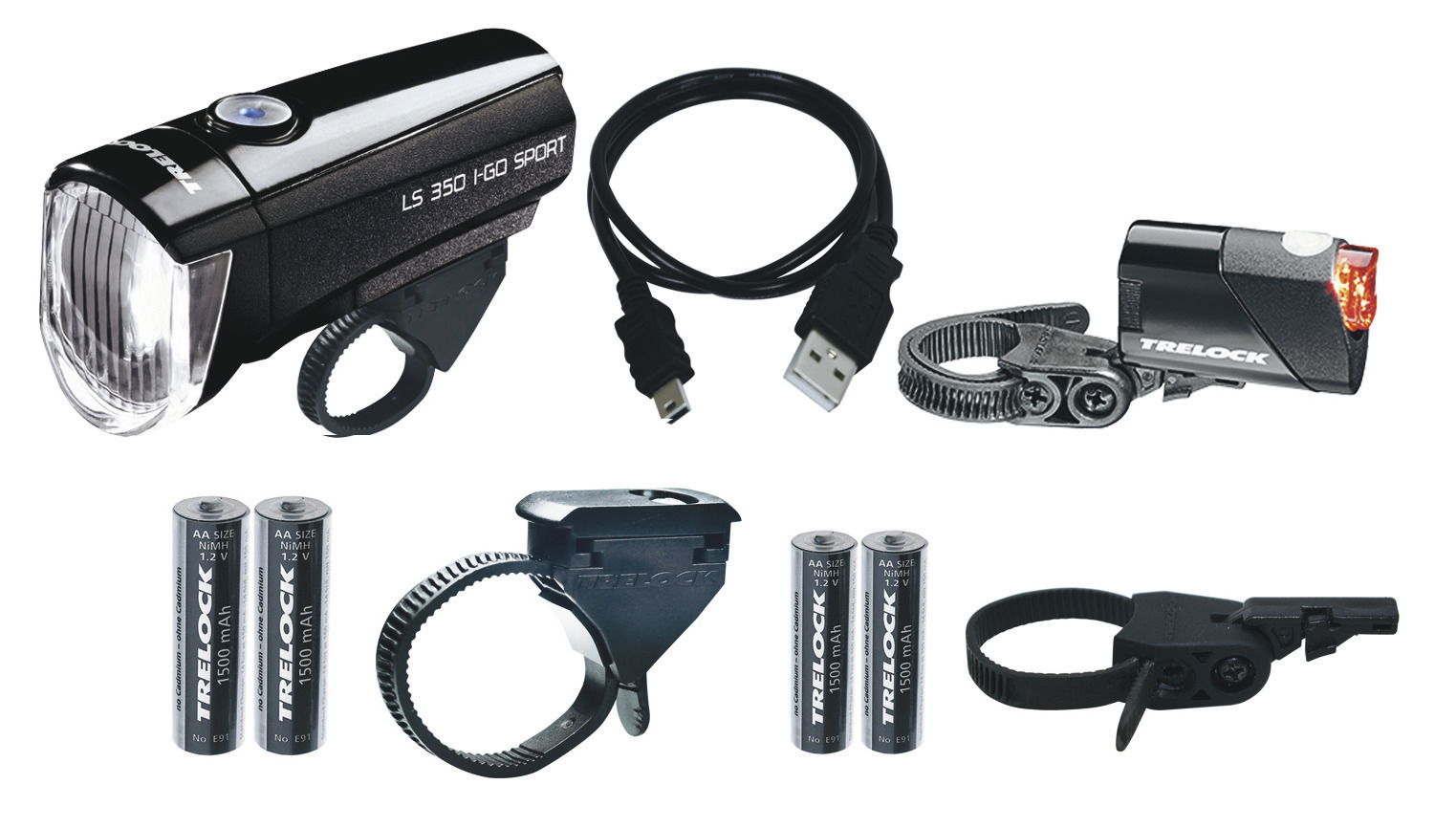 TRELOCK Batterie-Multi-Set LS 350i / LS 710 schwarz