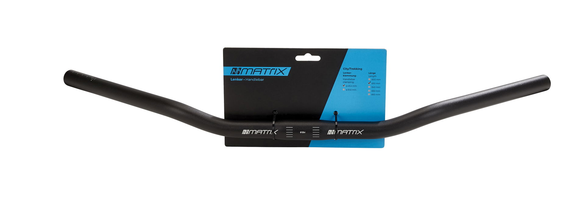 MATRIX City-/Trekking Lenkerbügel Vienna Lenkerklemmdurchmesser: 25,4 mm Griffweite: 630 mm AL 6061 schwarz-matt
