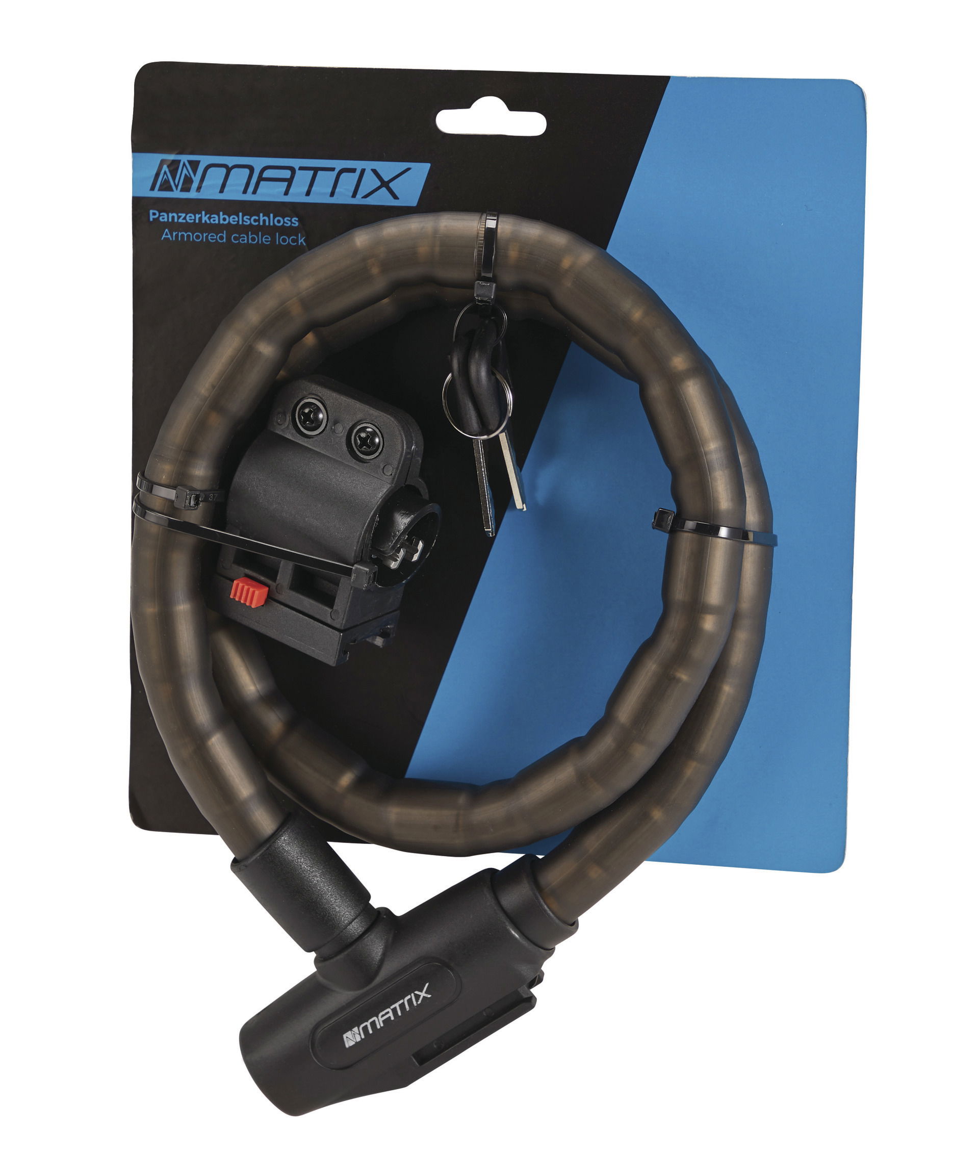 MATRIX Kabelschloss Panzerkabel rauch-schwarz Länge: 1000 mm Durchmesser: 18 mm