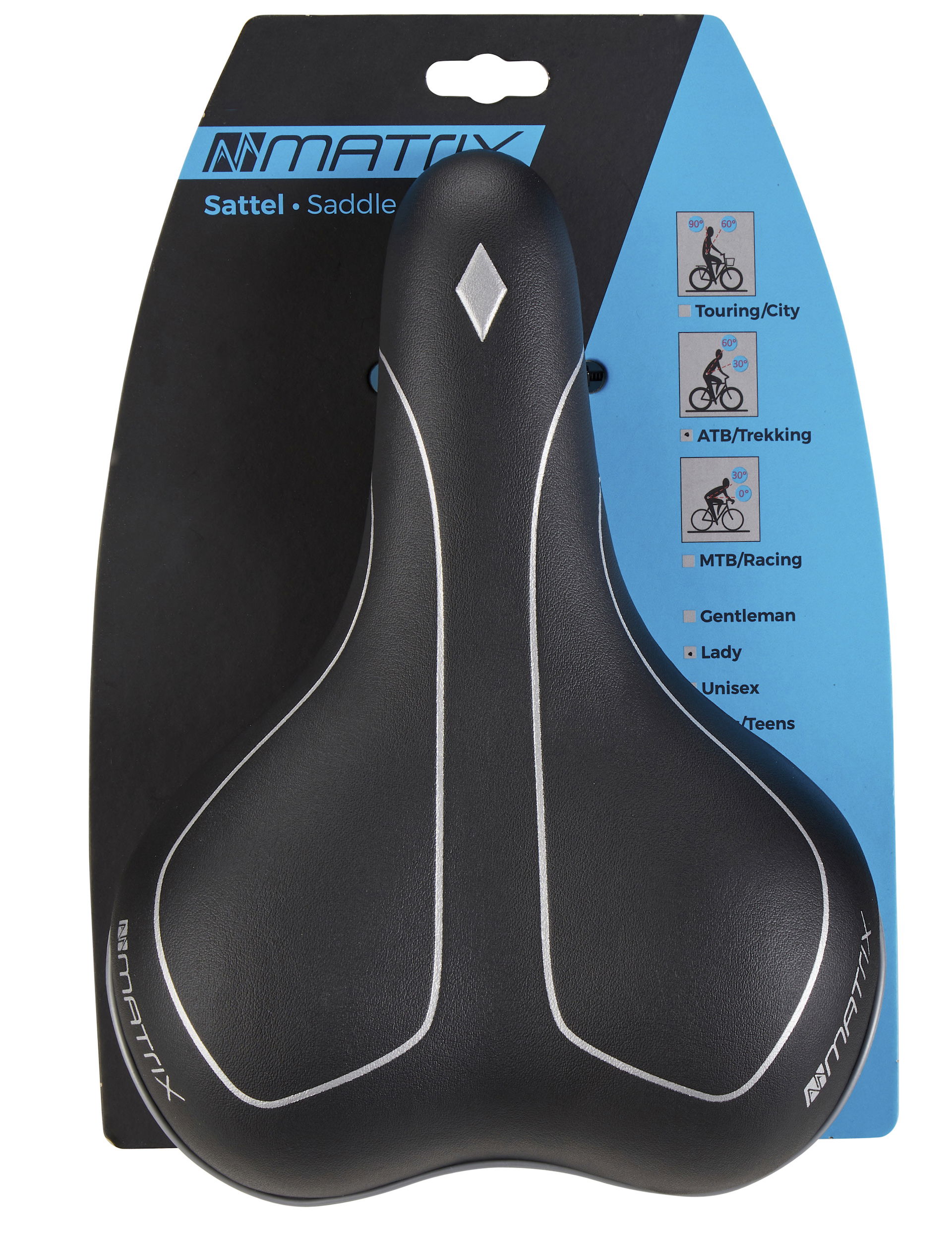 MATRIX Trekking Sattel S4 Damen Moderate Maße: 261 x 188 mm schwarz