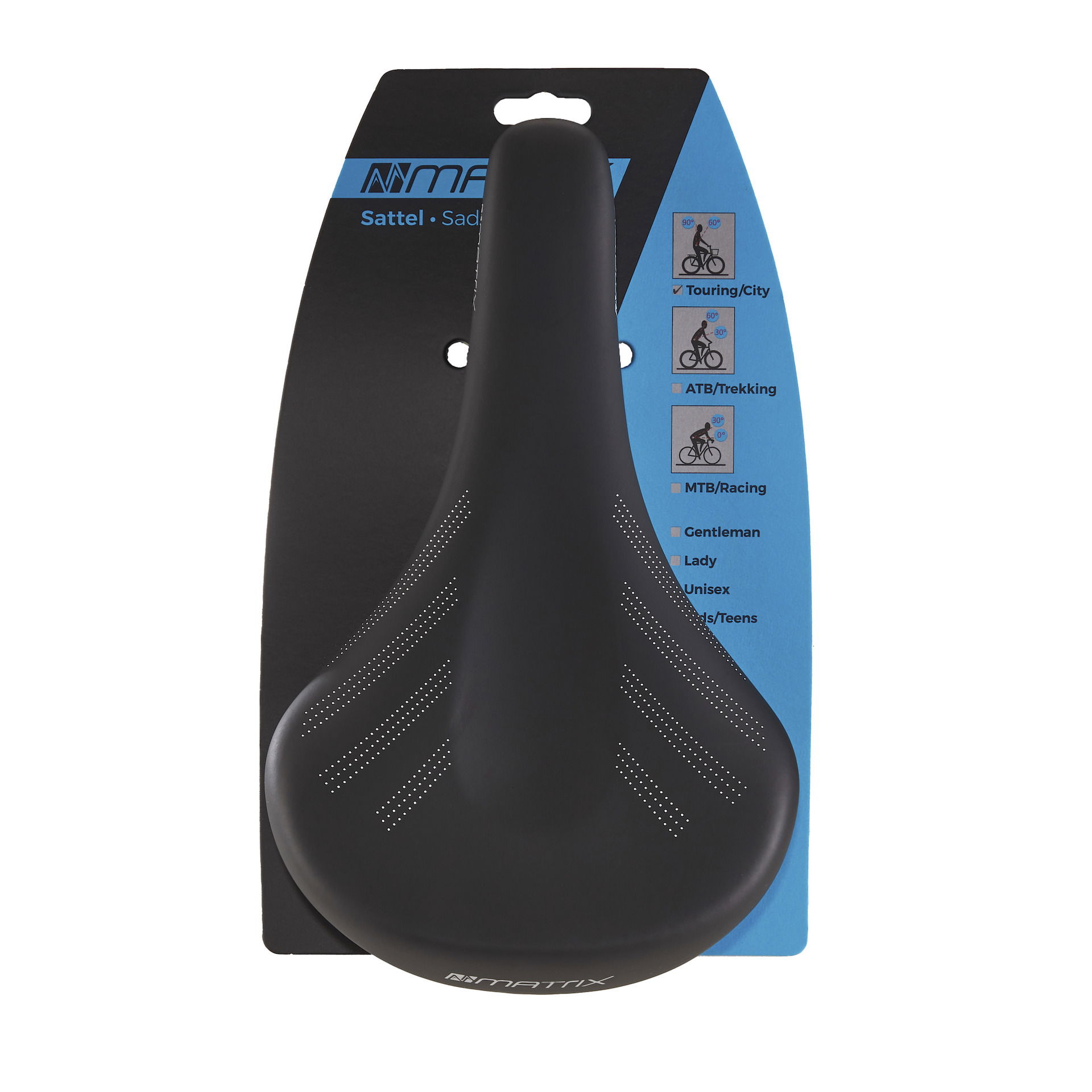 MATRIX Trekking Sattel S38 Unisex Moderate Maße: 270 x 165 mm schwarz