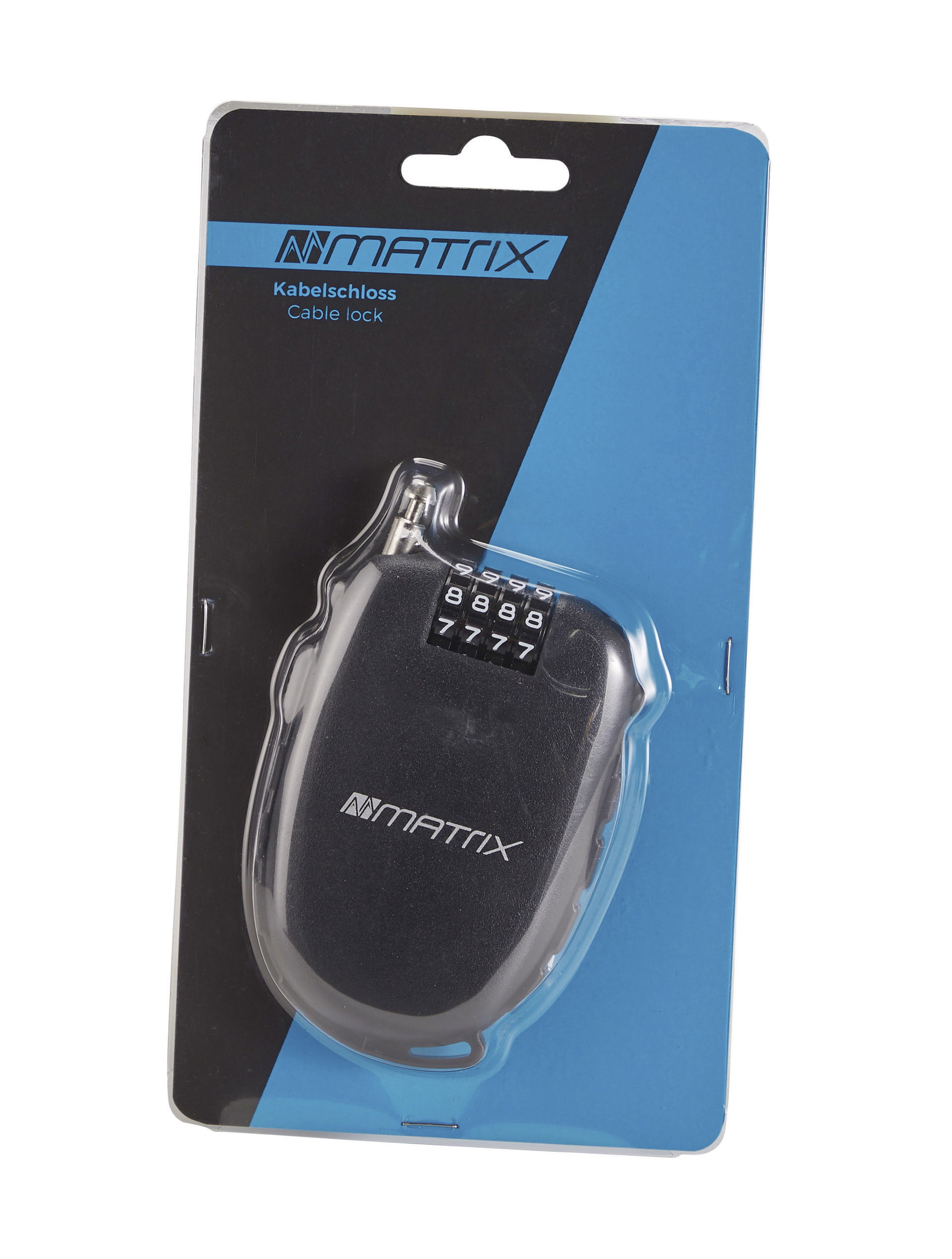 MATRIX Kabelschloss aufrollbar schwarz Länge: 900 mm Durchmesser: 2,4 mm