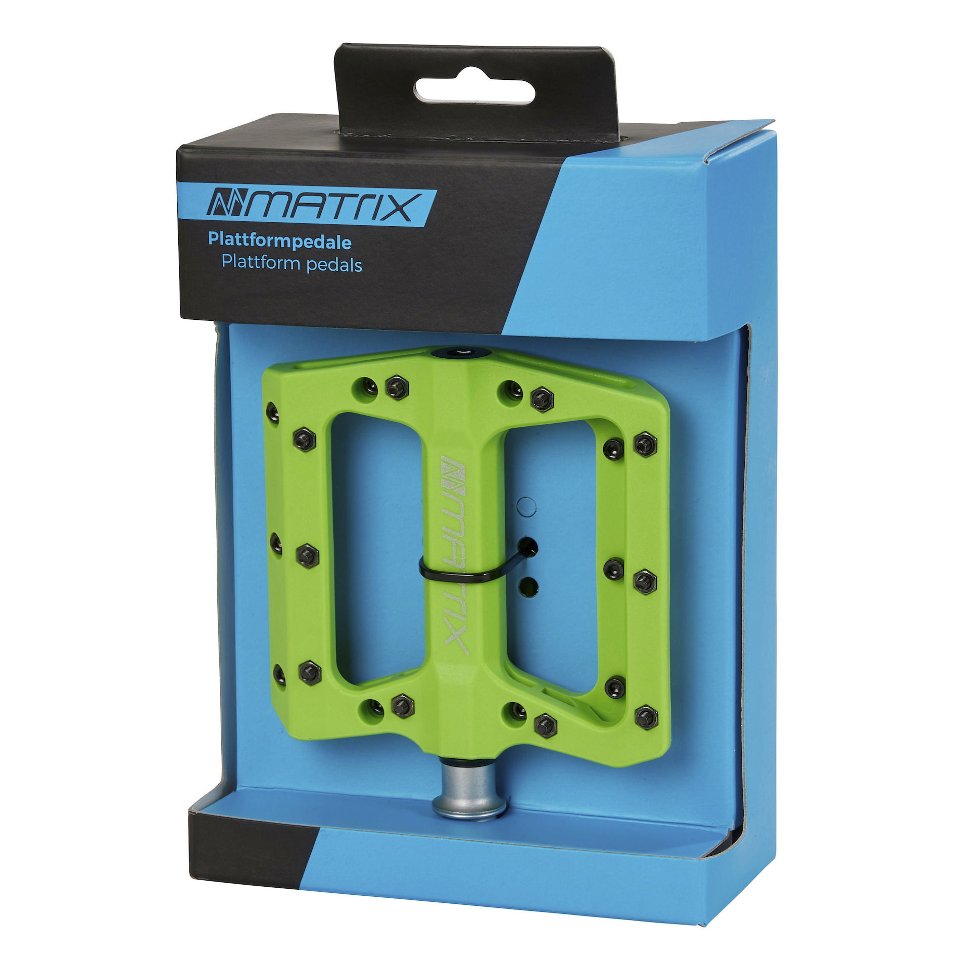 MATRIX Plattformpedal Composite PE76 Gewinde: 9/16 Zoll gedichtetes Industrielager grün