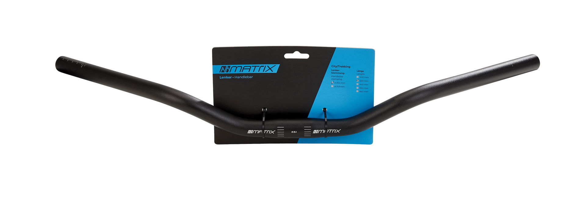 MATRIX City-/Trekking Lenkerbügel Melange Medium Lenkerklemmdurchmesser: 25,4 mm Griffweite: 615 mm AL 6061 schwarz-matt